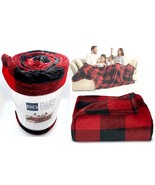 Big One Red Black Buffalo Check Plush FAMILY Throw Blanket King Fleece12... - £34.33 GBP