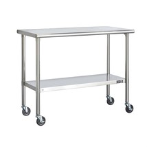 Stainless Steel 2-ft Kitchen Island Cart Prep Table with Casters - $651.99