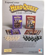 Hero Quest Board Game Original Expansions Promotional Flyer - £4.64 GBP