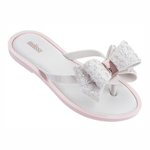 Melissa Harmonic Bow III Adult Women Jelly Shoes Flat Slippers Rivet Sandals 202 - £38.64 GBP