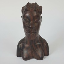 Carved African Tribal Woman Female Bust Figure Possibly Zebrawood - £43.80 GBP
