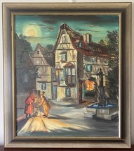 Oil Painting Harry Hoffman Germany Oil On Canvas City Scape Framed Large Srd. - £240.43 GBP