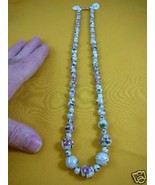 (v262-1) White pink Cloisonne traditional bead Necklace JEWELRY - £42.45 GBP