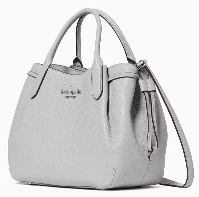 Kate Spade Dumpling Gray Leather Satchel Bag K8135 NWT Crossbody Purse $379 FS
