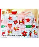 Homespun Patch Vinyl Tablecloth Christmas Holiday 60 x 84-inch PVC Free ... - $21.08 CAD