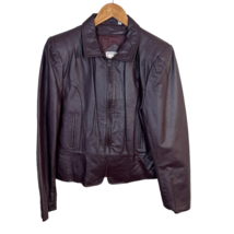Florence Tanners Jacket 11/12 Women Leather Maroon Biker Zip Up Optional... - $59.98