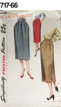 VTG Sewing Pattern Simplicity #3495 Size Waist 26 Hip 35 Skirt 1951 UNUSED - $18.86