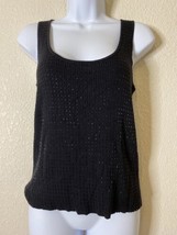 Valerie Womens Size M Black Beaded Tank Top Knit - $7.20