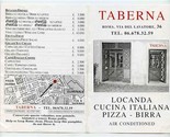 Taberna Locanda Cucina Italiana Menu Rome Italy Priced in Lira - $15.84