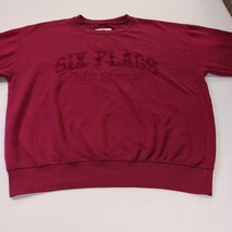 Six Flags Magic Mountain Theme Park Men's Cotton Blend Red Sweatshirt Size Large image 12