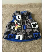 Disney Mickey Mouse Baby Boys Full Zip Vest Jacket Fleece Lined Size 12 ... - $50.59 CAD