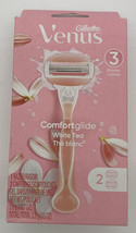 Gillette Venus 3 Blade Comfort Glide White Tea 1 Razor &amp; 2 Cartridges Pi... - £4.67 GBP