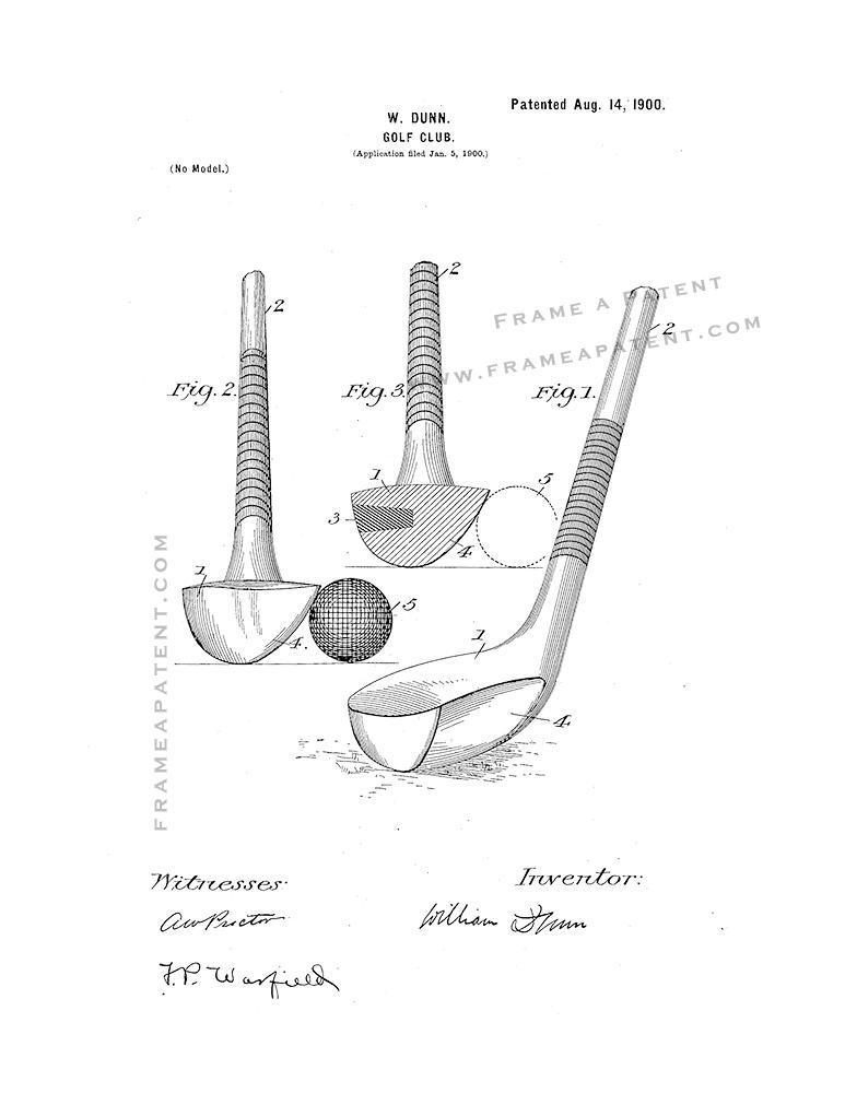 Primary image for Golf Club Patent Print - White