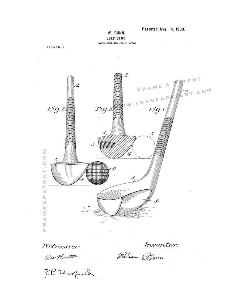 Golf Club Patent Print - White