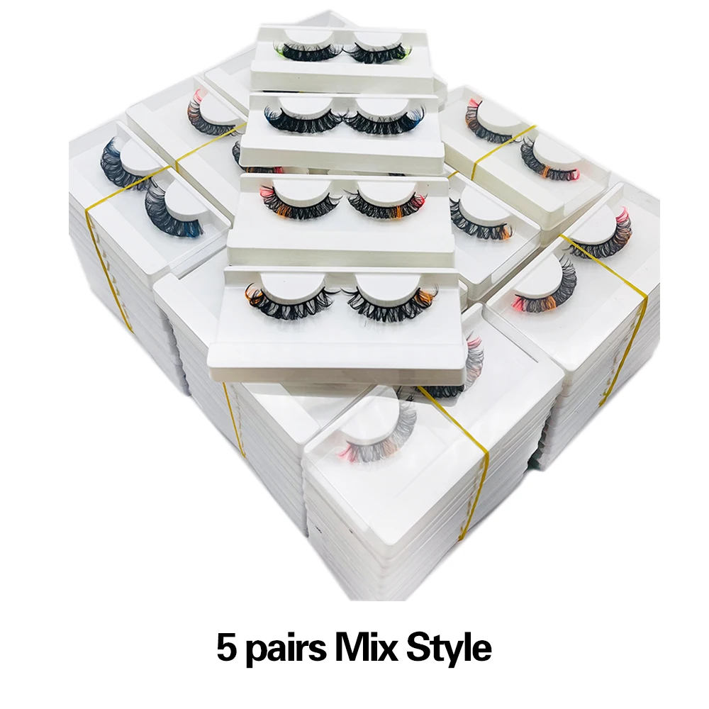 Ed lashes in bulk wholesale color eyelashes dd curly faux mink full russian strip false thumb200