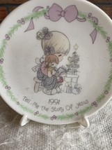 Precious Moments 1991 Porcelain Mini Plate with Easel Tell Me The Story ... - $6.65
