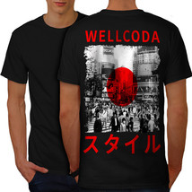 Japan Style Flag Shirt Japanese Flag Men T-shirt Back - £10.37 GBP
