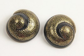 Vintage Patricia Von Musulin 14KT Gold Inlaid Dot Hand Signed Modernist Earrings - £1,067.78 GBP