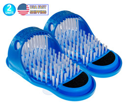 2 Shower Foot Scrubber Cleaner Sandal Suction Cup Massager Scrubs Brushe... - £30.47 GBP
