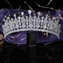 Crown HADIYANA Romance Elegant Women Wedding Bridal Hair Accessories Cubic Zirco - £82.00 GBP