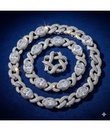  Iced Out Choker Shape 8 Eye Cuban Chain for Men Prong Setting Necklace ... - $119.99+