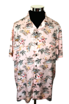 George Hawaiian Shirt Men&#39;s Size XL 46-48&quot; Tropical Pink Island Casual Aloha - $13.86