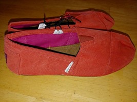 XOXO LADIES ORANGE CORDUROY FLATS-6-NWD-SMALL SPOT SIDE-LEATHER INNERSOL... - £6.75 GBP