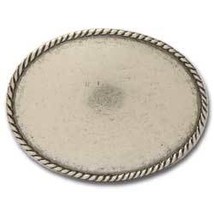 Tandy Leather Oval Rope Edge Buckle Blank 1-3/4&quot; (44 mm) Antique Silver ... - $7.29