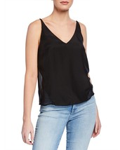 J Brand Black Velvet Cami Tank Top Lucy Silk Adjustable Straps Sz XS NEW - £38.04 GBP