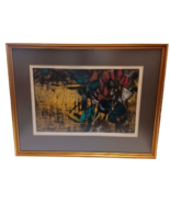 Paul B. Martin Signed 1956 MCM Lithograph Bouquet Abstract No 12/20 Framed - £272.62 GBP