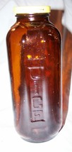 Vintage Brown Glass Refrigerator Juice/Water Bottle w/Lid- 9 1/4 inches ... - $279.47 MXN