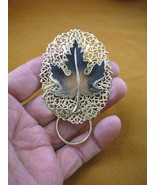 (E-881) black brown Oak leaf oval brass Eyeglass pin pendant ID badge ho... - $22.99