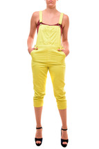 J BRAND Womens Overalls Stylish Lemongrass Long Coverall Bright Yellow Size 25W - £69.68 GBP