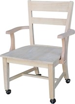 Unfinished Dining Chair With Casters From International Concepts. - £165.45 GBP