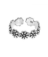 Stylish Flowers Wrap .925 Sterling Silver Toe Ring or Pinky Ring - £10.89 GBP