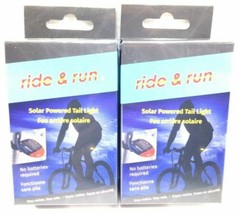 2 Ride &amp; Run Solar Powered Bike Tail Light Night Walking Blinker 3 LED Modes New - £10.93 GBP