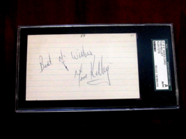 TOM KELLEY 1964-73 INDIANS BRAVES SIGNED AUTO VINTAGE INDEX CARD SGC AUT... - $29.69