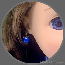 Blue Glass Round Dangle Doll Earrings · 14 Inch Fashion Doll Jewelry - £3.10 GBP