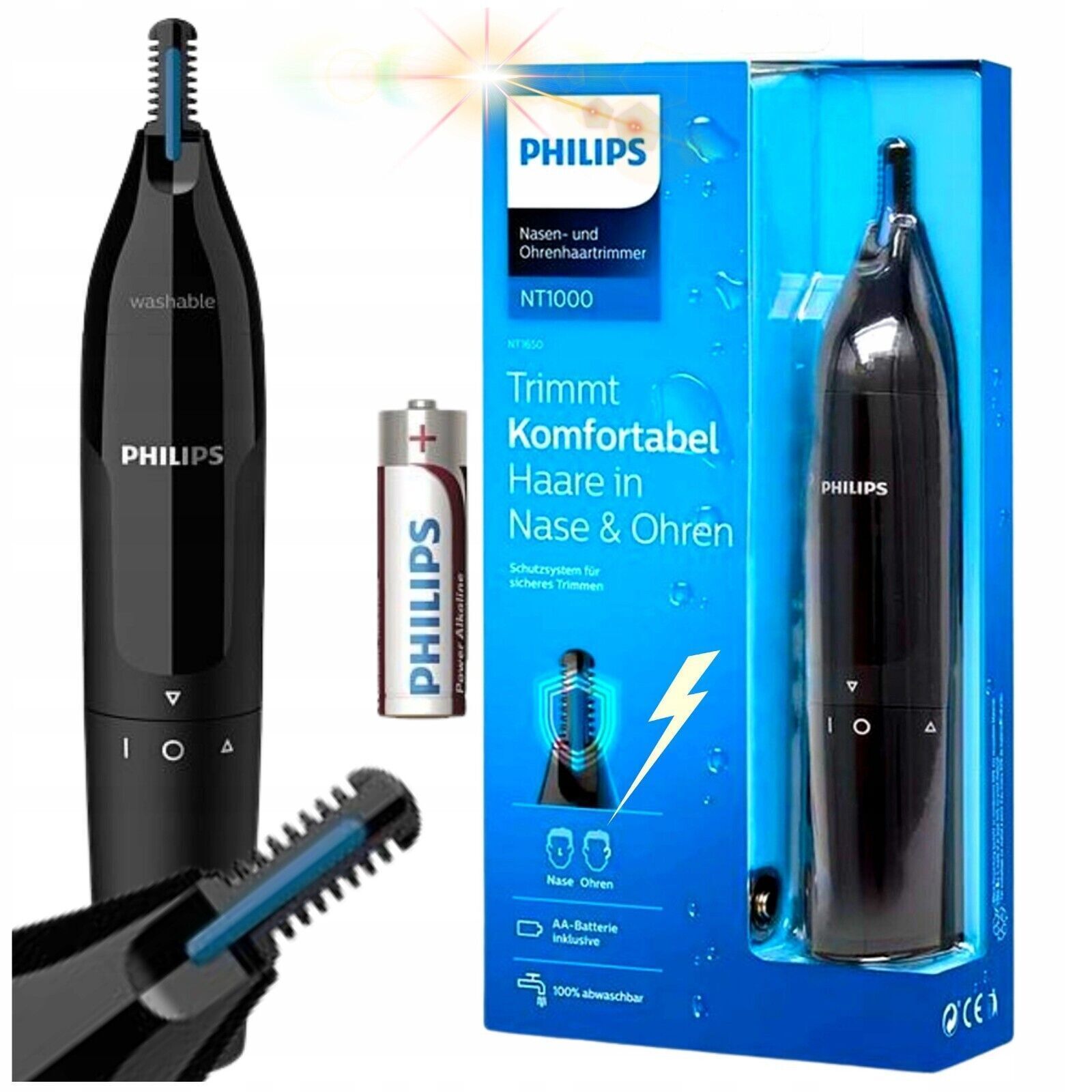 Primary image for Philips NT1650/16 Ear Nose Cordless Hair Trimmer AA Double Sided Cutter