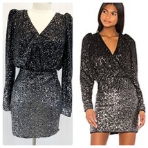 NEW LPA Revolve Constance Dress Sequin Black Silver Ombre Open Back NYE Party M - £87.71 GBP