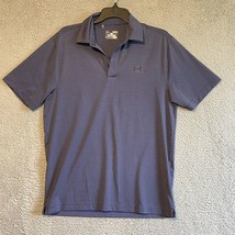 Under Armour Shirt M Mens Playoff Polo Purple Striped Golf - $14.11