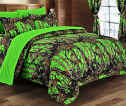Regal Comfort Biohazard Green Full/Queen 3pc Comforter Set with 2 Pillow Cases - £67.90 GBP