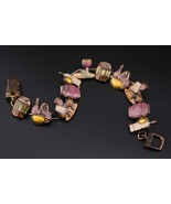 Vintage Wine Lover’s Enamel Charm Bracelet | Magnetic Clasp - $708.01 MXN