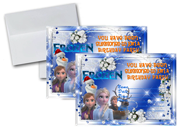 12 Frozen Birthday Invitation Cards (12 White Envelops Included) #2 - £15.63 GBP