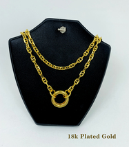 18 Gold Plated Figure 8 Chain Necklace, Unisex 925 Silver Mariner Anchor Chain - £118.50 GBP+