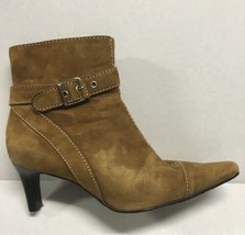 Nordstrom Women&#39;s Shoes Nova Camel Suede Zip Booties Size 7 - £19.35 GBP