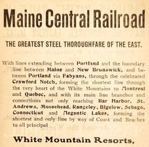 1906 Maine Central Railroad Advertisement White Mountains Trains Railway... - £16.42 GBP