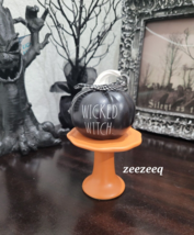 Rae Dunn Halloween MINI Pumpkin Tier Tray Black White Wicked Witch - £10.27 GBP