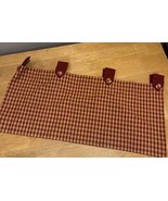 JCPenney Home Country Red Yellow Gingham Valance Tab Button 60x36” Cotta... - €16,87 EUR
