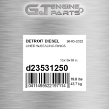 D23531250 Liner W/SEALING Rings Fits Detroit Diesel (New Aftermarket) - $297.08